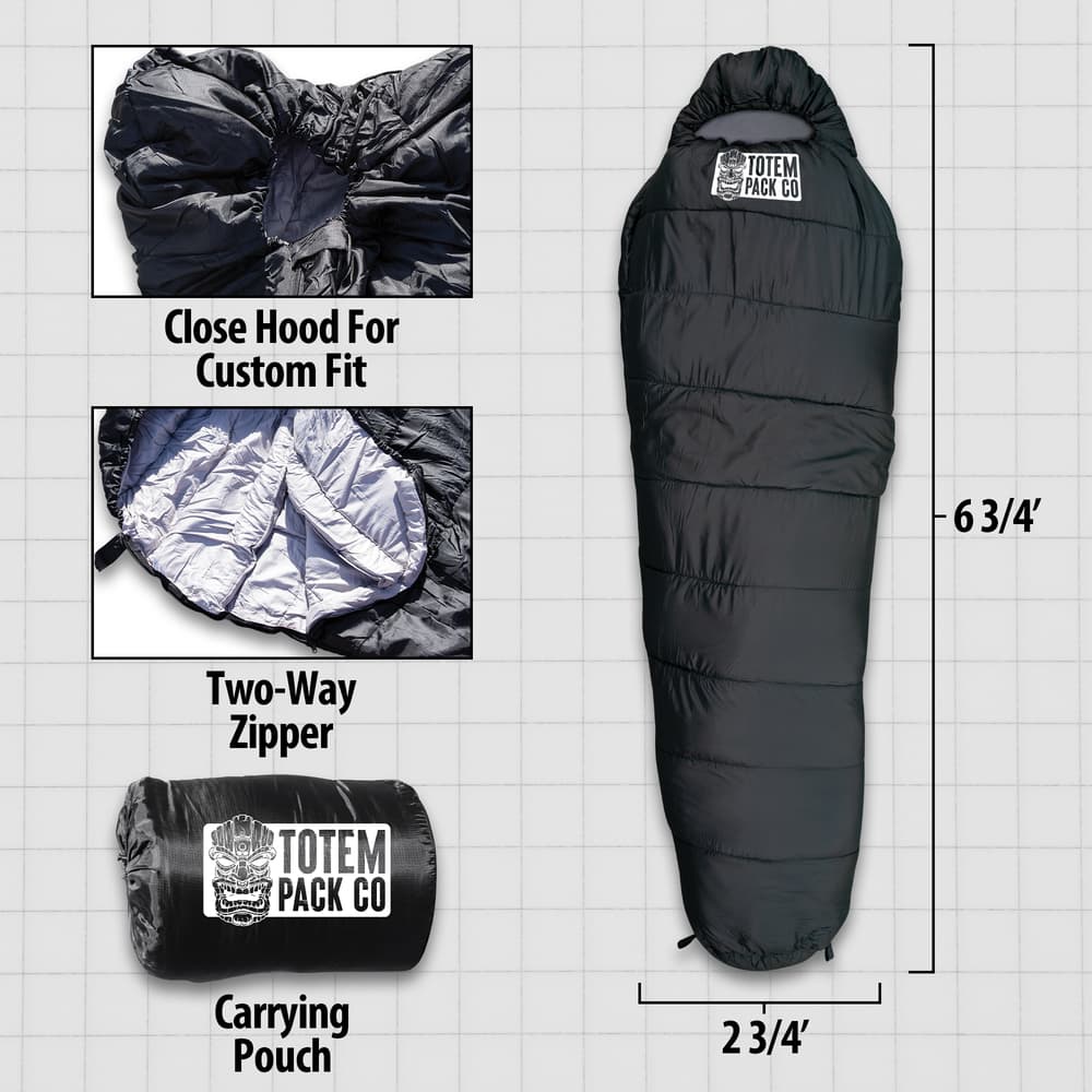 Details and features of the Mummy Sleeping Bag. image number 2
